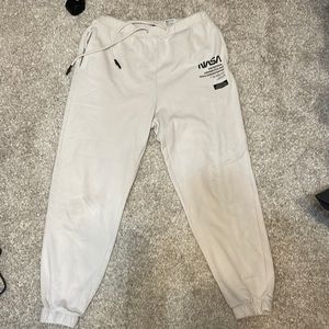 H&M white nasa sweat pants | medium in woman